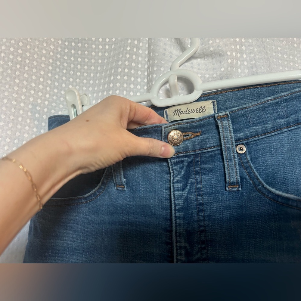 Madewell 11” high rise denim skinny jeans, size: 27